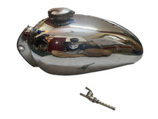 Compatible with Royal Enfield Trials Chrome Fuel Petrol Gas Tank & Monza Cap