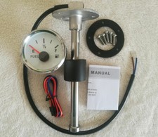 52mm Fuel Level Gauge with Sender 6-1/2" 240-33Ohms Oil Tank Level  for Car Boat