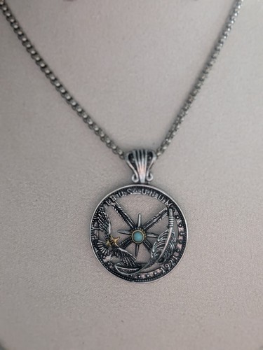 Turquoise feather pendant - feather,