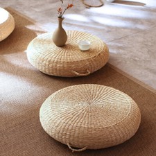 Straw Tatami Seat Mat Thicken Rattan Woven Cattail Mat Floor Cushions Meditation