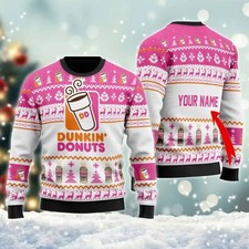 Personalized Dunkin Donuts Christmas Ugly Sweater For Men S-5XL