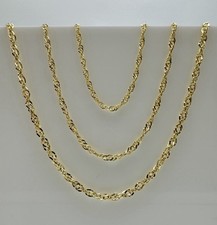 375 9ct Solid Gold 2mm 2.5mm 3mm Singapore Chain Necklace 18 20 22 24 Inch