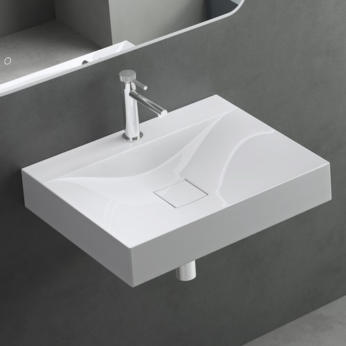 Bathroom basin wall hung sink - wall,