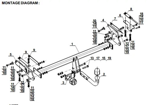 Swan neck tow bar - swan,