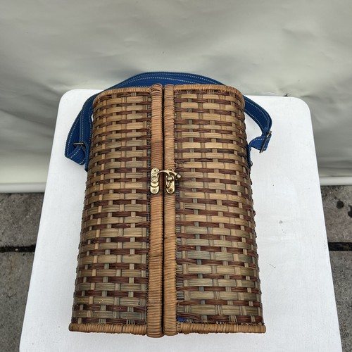 Empty wicker wine tote - wine,