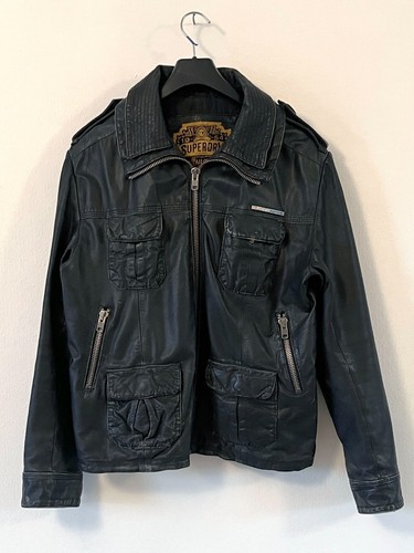 Superdry brad leather jacket - leather,