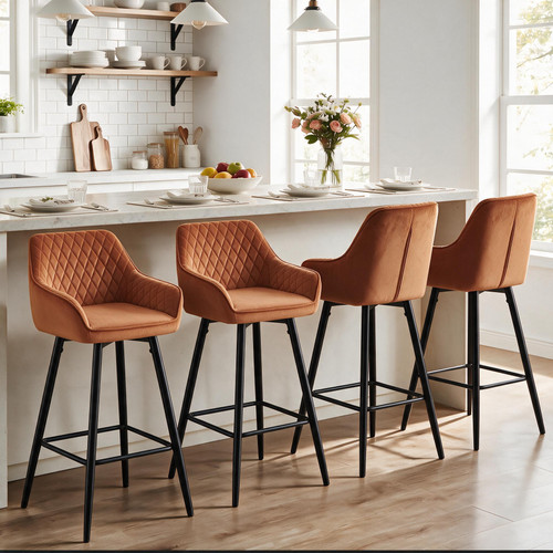 Set bar stools velvet - of,
