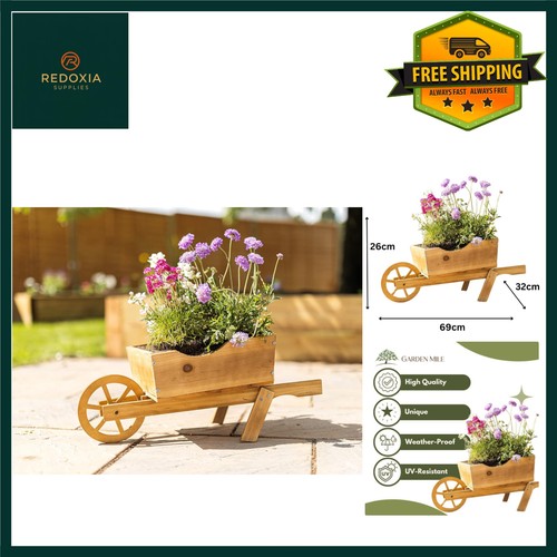 Charming wooden wheelbarrow - charming,