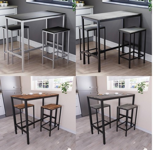 Wooden bar table stool set - table, &