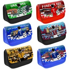 Football Pencil Case Boys School Childrens Kids Game Bag Personalised ALL TEAMS
