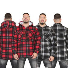 Mens Padded Shirt Fur Lined