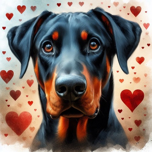 Luxury doberman birthday card - luxury,