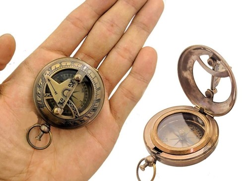 Antique brass sundial - antique,