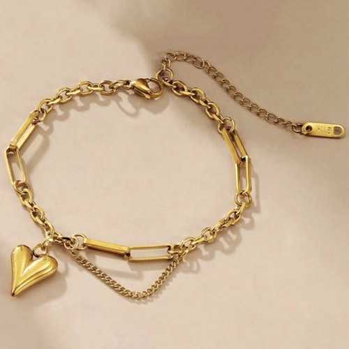 Gold cable chain charm - cable,