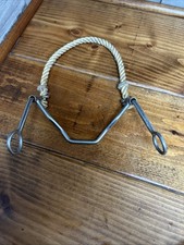 QUICK STOP with ROPE Nose HACKAMORE Stainless Steel Cheeks & Chin Piece
