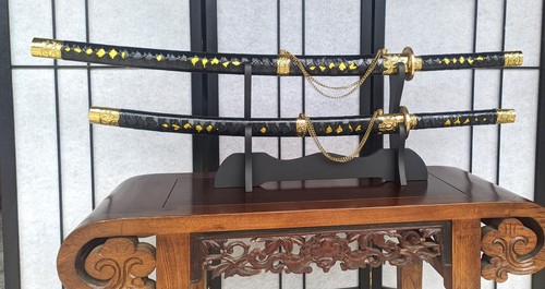 Samurai sword display with - display, two