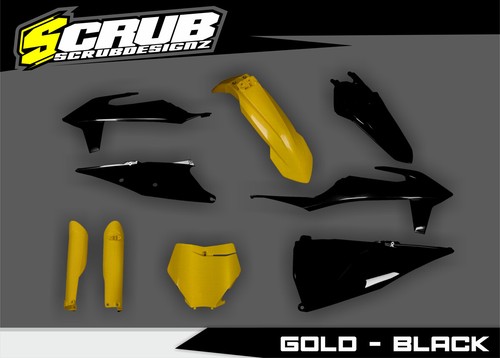 Plastics kit gold black - gold, ktm