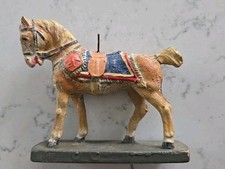Antique carved painted small toy carousel horse AS IS