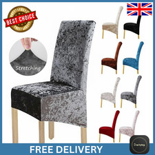 Crushed Velvet Stretch Dining Chair Covers – Christmas Slipcover Decor