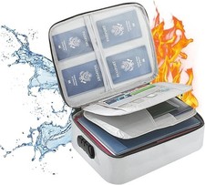 Fireproof Document Bag Fiberglass Fabric Lockable 3-Layer Waterproof Lightweight