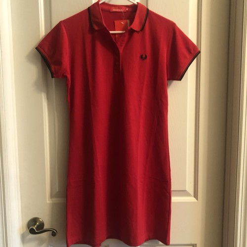 Red fred perry polo dress - red,