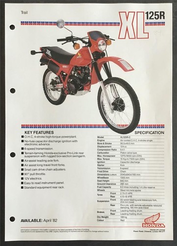 Honda xl125r trail - xl125r, motorcycle