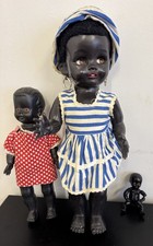 Vintage 1950s Pedigree Hard Plastic Black Walker Doll Faerie Glen dress bundle 
