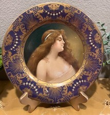 Vintage Tin Litho plate-tray. Portrait Art Deco/Royal Vienna Art-1905-10"