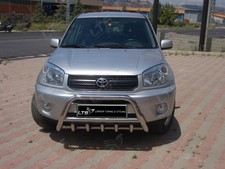 TOYOTA RAV4 MK2 CHROME AXLE NUDGE A-BAR, STAINLESS STEEL BULL BAR 2000-2005