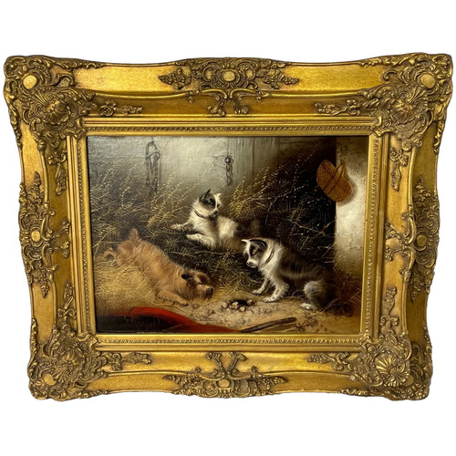 Oil painting hunting terrier - 3,