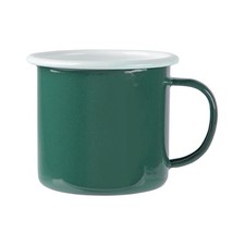 1x Green 375ml Coloured Enamel Mug Metal Camping Tea Coffee Cups Set