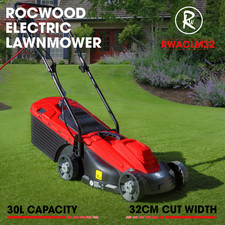 Electric Lawnmower Rotary Lawn Mower RocwooD 1200W 32cm 320mm Corded