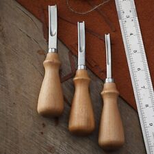 3pcs/set Wood Handle French Style Leathercraft Leather Edge Beveler Leather Tool