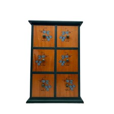 Wooden Floral Cabinets 6 Drawers 