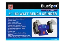 150W 230V ELECTRIC TWIN BENCH GRINDER & POLISHER + 2 x 6" STONE GRINDING WHEELS