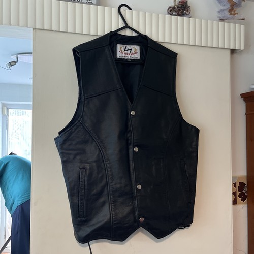 Black leather mines waistcoat - leather,