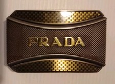 Prada Belt Buckle--Black Tone with Gold Shimmer Accent. Lovely Example