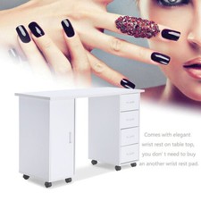 Nail Table Portable Manicure Station Desk Spa Beauty Salon Table W/ 4 Drawers