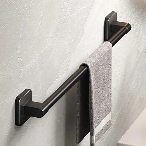 Black towel rail wall - black,