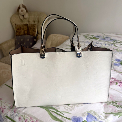 Zara white textured faux - textured,