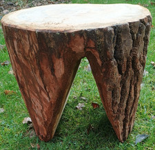 Large tree stump seat, solid