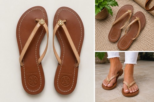 Tory burch leather flip - tory, flop