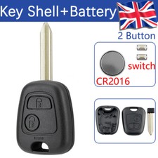 2 Button Remote Key Fob Case + SX9 Blade For Citroen Berlingo & Peugeot Partner