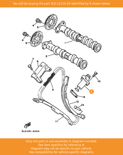 Yamaha tensioner assy cam - tensioner, assy,