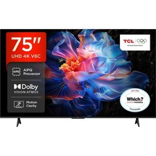 TCL 75V6C-UK 75 Inch LED 4K Ultra HD Smart TV Bluetooth WiFi