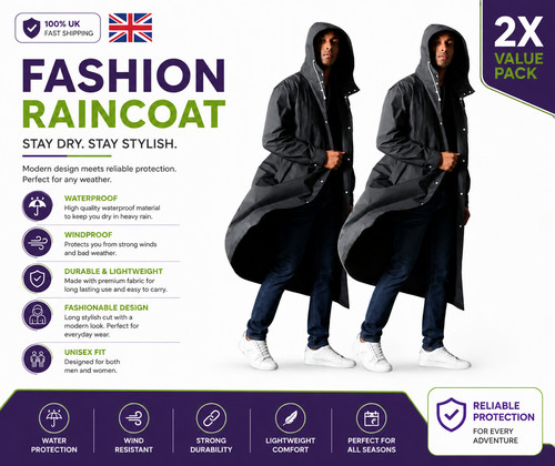 Waterproof raincoat poncho - 2,