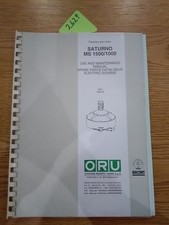 Saturno MS 1500 1000 Pan Mixer User And Maintenance Manual Spare Parts List
