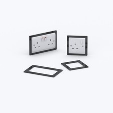 Double Single Socket Switch Surround / Acrylic Finger Plate - Minimalist Design