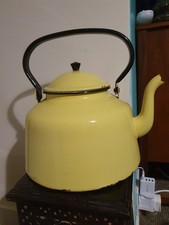 Large vintage yellow enamel