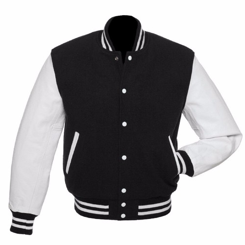 Black white letterman varsity - black,
